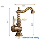 DecorBites™ Antique Bronze Carving Kitchen Basin Faucet - Hot Cold Water Mixer Tap