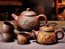 DecorBites™ Antique Bronze Teapot Set Mine Purple Mud Yixing 300ml&550ml Tea Pot