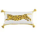 Antique brown tiger print pillow cover white bedroom decor with tassels