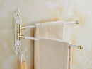Antique carved swivel towel hanger bathroom brass folding rack