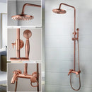 DecorBites™ Antique Copper 3-Function Shower Set with Rainfall Head and Hand Shower