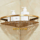 Antique finish aluminum shower basket bathroom corner caddy
