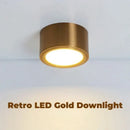 DecorBites™ Antique Gold LED Ceiling Downlights for Retro Home Lighting
