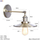 DecorBites™ Antique Gold Rustic Wall Lamps Bathroom Stair Mirror Light Loft Decor Industrial
