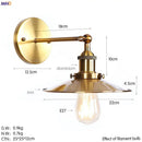 DecorBites™ Antique Gold Rustic Wall Lamps Bathroom Stair Mirror Light Loft Decor Industrial