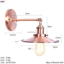 DecorBites™ Antique Gold Rustic Wall Lamps Bathroom Stair Mirror Light Loft Decor Industrial