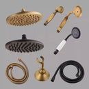 Antique brass & matte black antique handheld shower head bathroom set