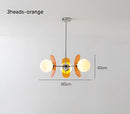 Antique style chandelier wood leaf pendant light – living room