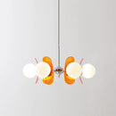 Antique style chandelier wood leaf pendant light – living room