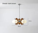 Antique style chandelier wood leaf pendant light – living room
