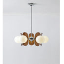 Antique style chandelier wood leaf pendant light – living room