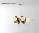Antique style chandelier wood leaf pendant light – living room