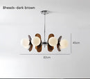 Antique style chandelier wood leaf pendant light – living room