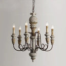 DecorBites™ Antique White Wooden Chandelier Elegant French Rustic Lighting