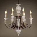 DecorBites™ Antique White Wooden Chandelier Elegant French Rustic Lighting