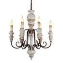 DecorBites™ Antique White Wooden Chandelier Elegant French Rustic Lighting
