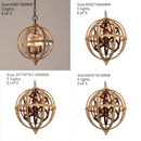 DecorBites™ Antique Wood Globe Chandelier for Bedroom Living Room Kitchen Dining Room