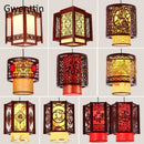 Antique wood pendant lights traditional chinese lantern dining room