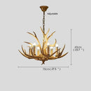 DecorBites™ Antler Deer Chandelier: Rustic Resin Hanging Lamp for Living Room & Loft