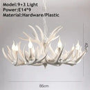 Industrial golden brown antler pendant chandelier dining room light