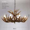 Industrial golden brown antler pendant chandelier dining room light