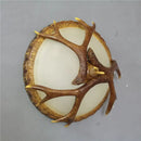 Rustic american antler resin glass ceiling light living room