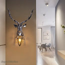 Modern golden deer head led wall light bedroom sconce