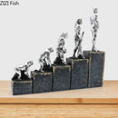 DecorBites™ Ape Man Evolution Sculpture Resin Artwork Decor Ornaments Model Statue