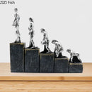 DecorBites™ Ape Man Evolution Sculpture Resin Artwork Decor Ornaments Model Statue