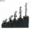 DecorBites™ Ape Man Evolution Sculpture Resin Artwork Decor Ornaments Model Statue