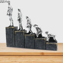 DecorBites™ Ape Man Evolution Sculpture Resin Artwork Decor Ornaments Model Statue