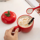 DecorBites™ Apple Fruit Ceramic Mug for Kids Breakfast, Festivals, Birthday Gift