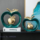DecorBites™ Apple Hollow Golden Ceramic Art Crafts Candy Jar Storage Home Decor