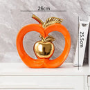 DecorBites™ Apple Hollow Golden Ceramic Art Crafts Candy Jar Storage Home Decor