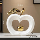 DecorBites™ Apple Sculpture: Gold-Plated Ceramic Desk Ornament for Minimalist Room Decor