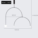 DecorBites™ Arc Line Chandelier: Nordic Suspension Pendant for Living Dining Room Kitchen