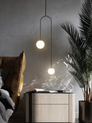DecorBites™ Arc Line Chandelier: Nordic Suspension Pendant for Living Dining Room Kitchen