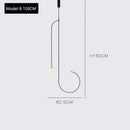 DecorBites™ Arc Line Chandelier: Nordic Suspension Pendant for Living Dining Room Kitchen
