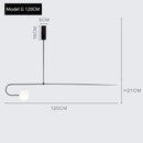 DecorBites™ Arc Line Chandelier: Nordic Suspension Pendant for Living Dining Room Kitchen