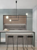 DecorBites™ Arc Line Chandelier: Nordic Suspension Pendant for Living Dining Room Kitchen
