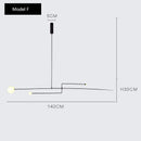 DecorBites™ Arc Line Chandelier: Nordic Suspension Pendant for Living Dining Room Kitchen