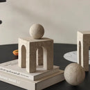 DecorBites™ Archway Shape Travertine Sculpture Figurine Statue for Home Decor