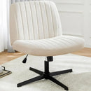 DecorBites™ Armless Wide Desk Chair - Modern Office Chair with Cross-Legged Design