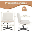 DecorBites™ Armless Wide Desk Chair - Modern Office Chair with Cross-Legged Design