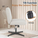 DecorBites™ Armless Wide Desk Chair - Modern Office Chair with Cross-Legged Design