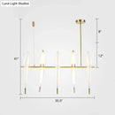 DecorBites™ Art Deco Acrylic Bird Island Pendant Light with 5 White and Gold LED Bulbs