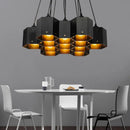 DecorBites™ Art Deco Black Metal Honeycomb Island Ceiling Light for Dining Room