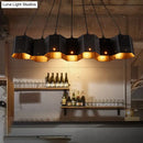 DecorBites™ Art Deco Black Metal Honeycomb Island Ceiling Light for Dining Room