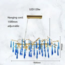 DecorBites™ Art Deco Blue Queen Crystal Chandelier for Living Room