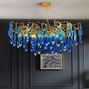 DecorBites™ Art Deco Blue Queen Crystal Chandelier for Living Room